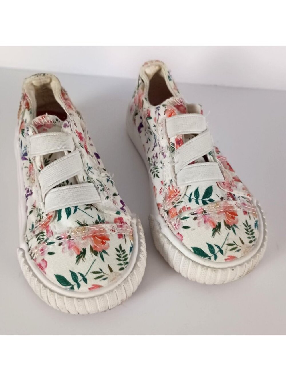 Blowfish Malibu Kids Marley Floral Slip-On Sneakers Elastic Crisscross Toddler 7